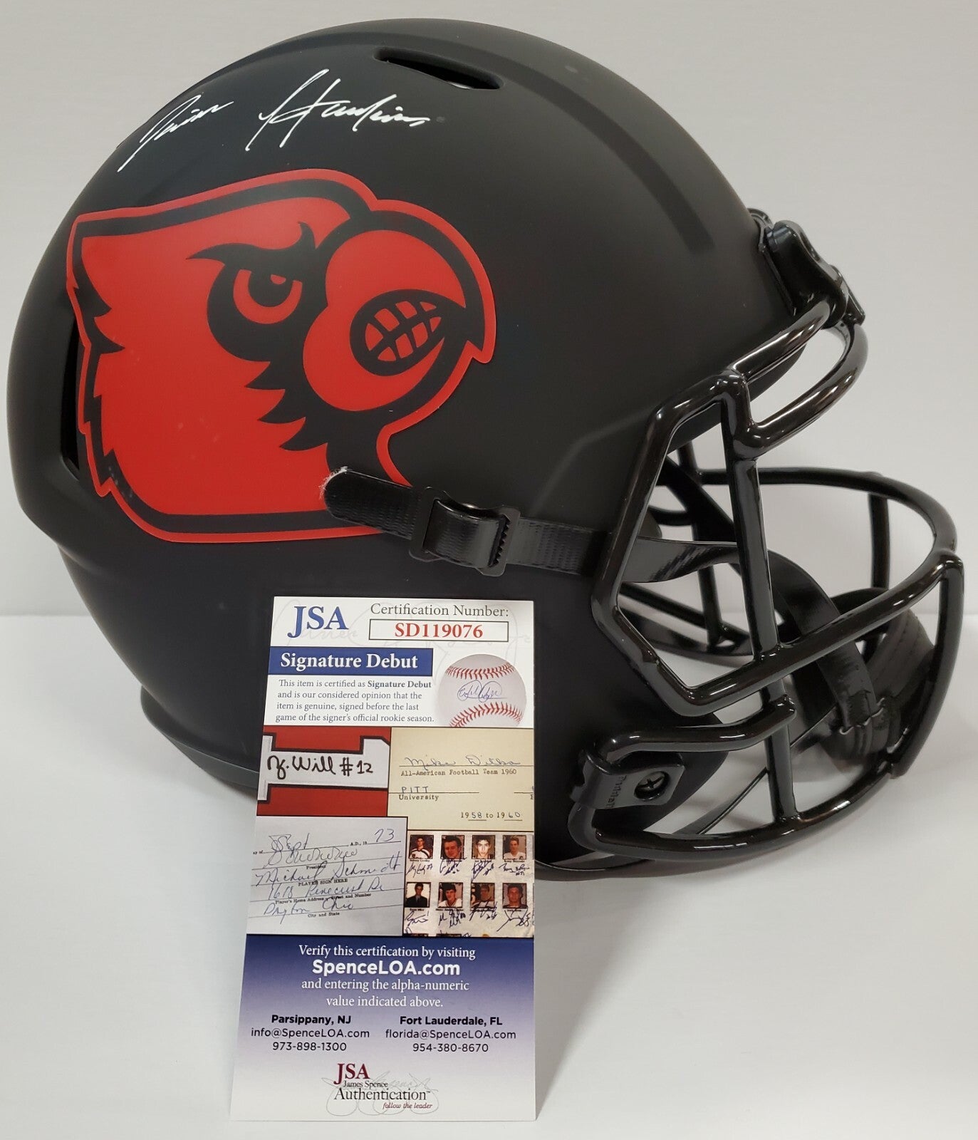 Javian Hawkins Signed Louisville Cardinals Replica Fullsz Eclipse Helmet Jsa Coa
