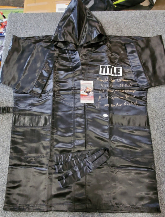 Tim Witherspoon Autographed Signed 5X Inscribed Title Boxing Robe Jsa Coa