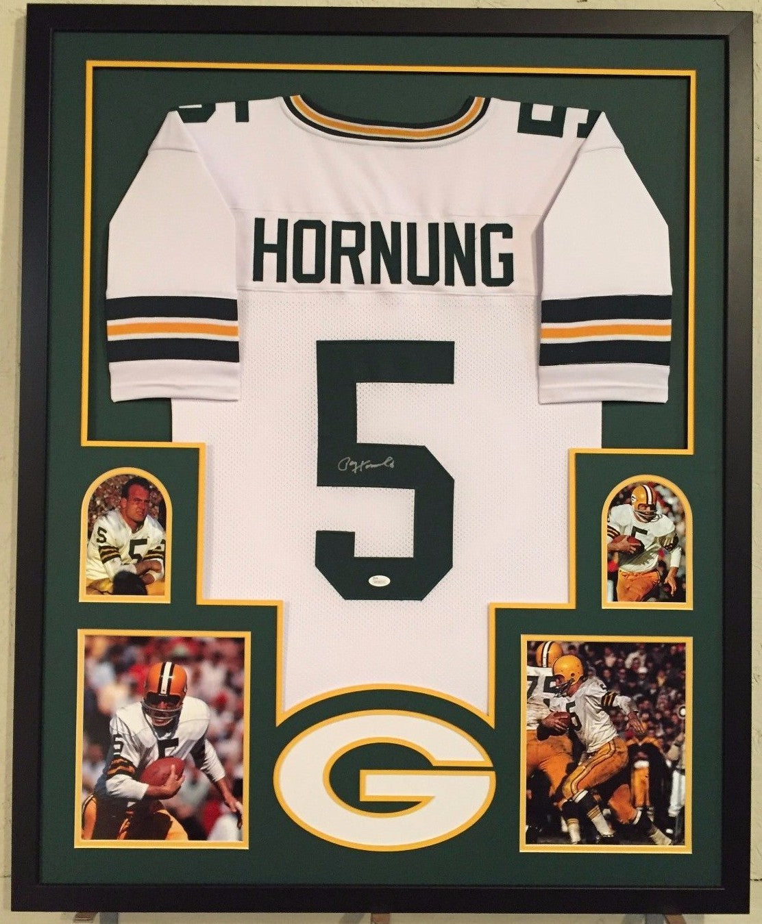 Framed Paul Hornung Autographed Signed Greenbay Packers Jersey Jsa Coa