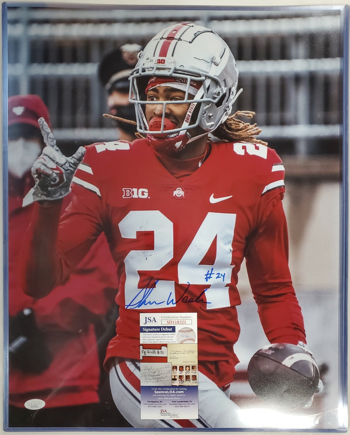 Ohio State Buckeyes Shaun Wade Autographed 16X20 Photo Jsa Coa