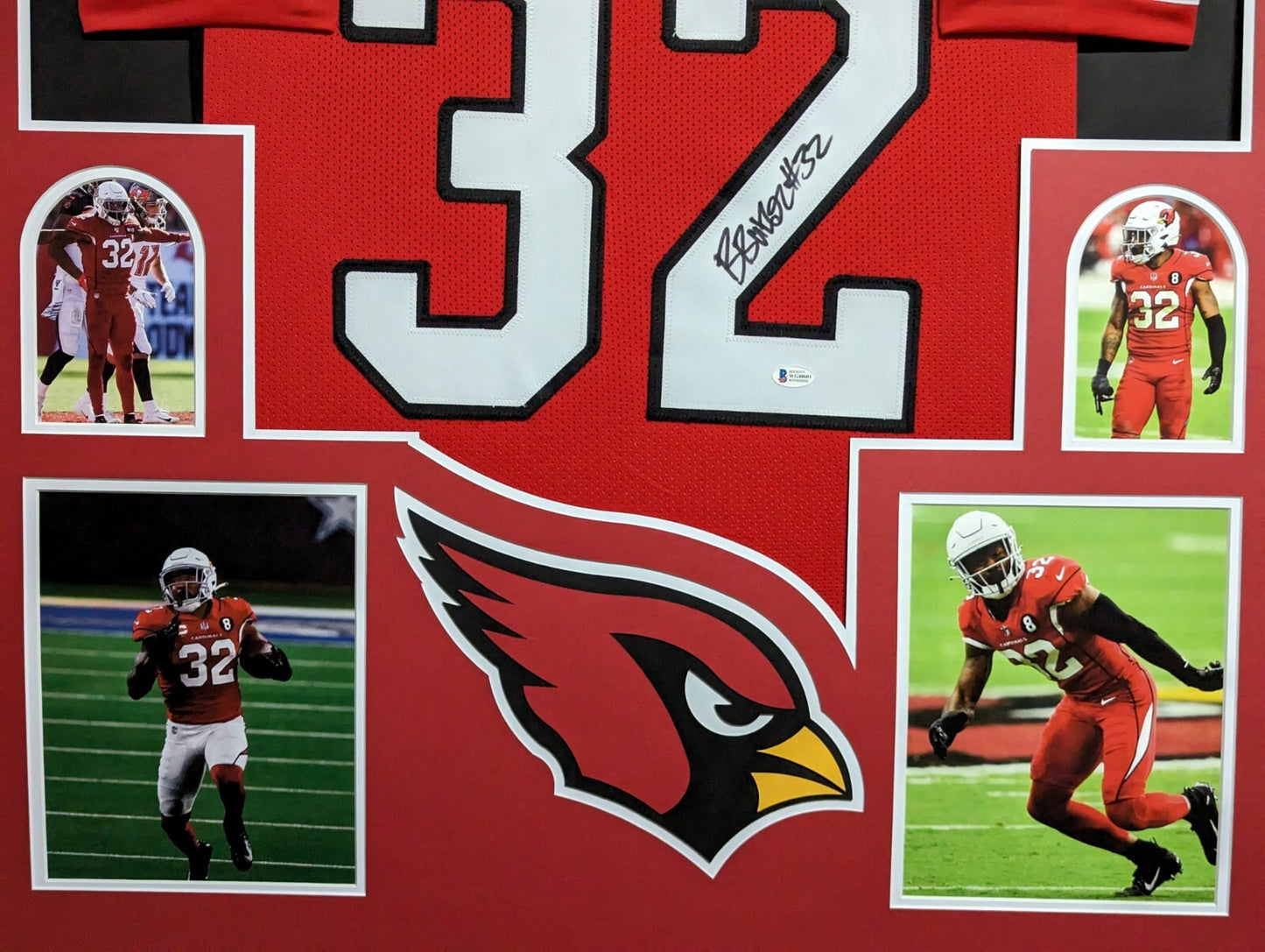 Framed Arizona Cardinals Budda Baker Autographed Signed Jersey Beckett Coa