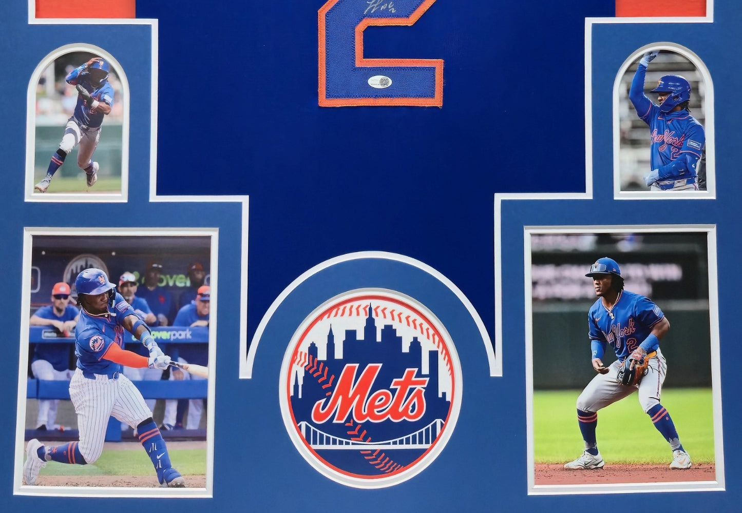 Framed New York Mets Luisangel Acuna Autographed Signed Jersey Jsa Coa