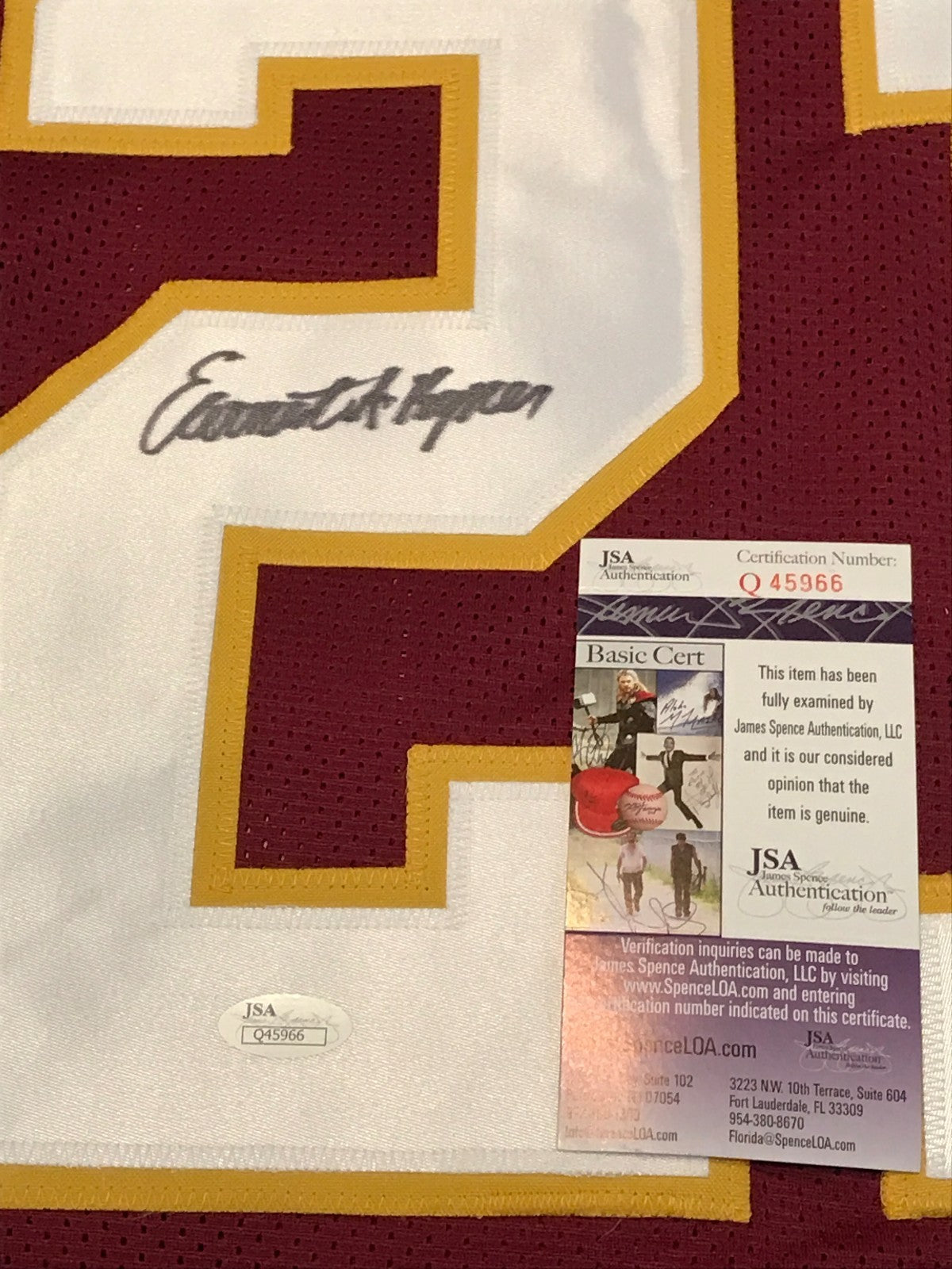 Washington Football Earnest Byner Autographed Signed Jersey Jsa  Coa