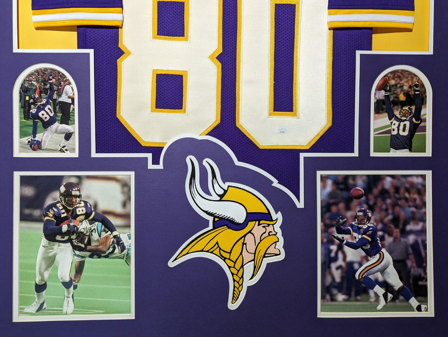 Framed Minnesota Vikings Cris Carter Autographed Signed Jersey Jsa Coa