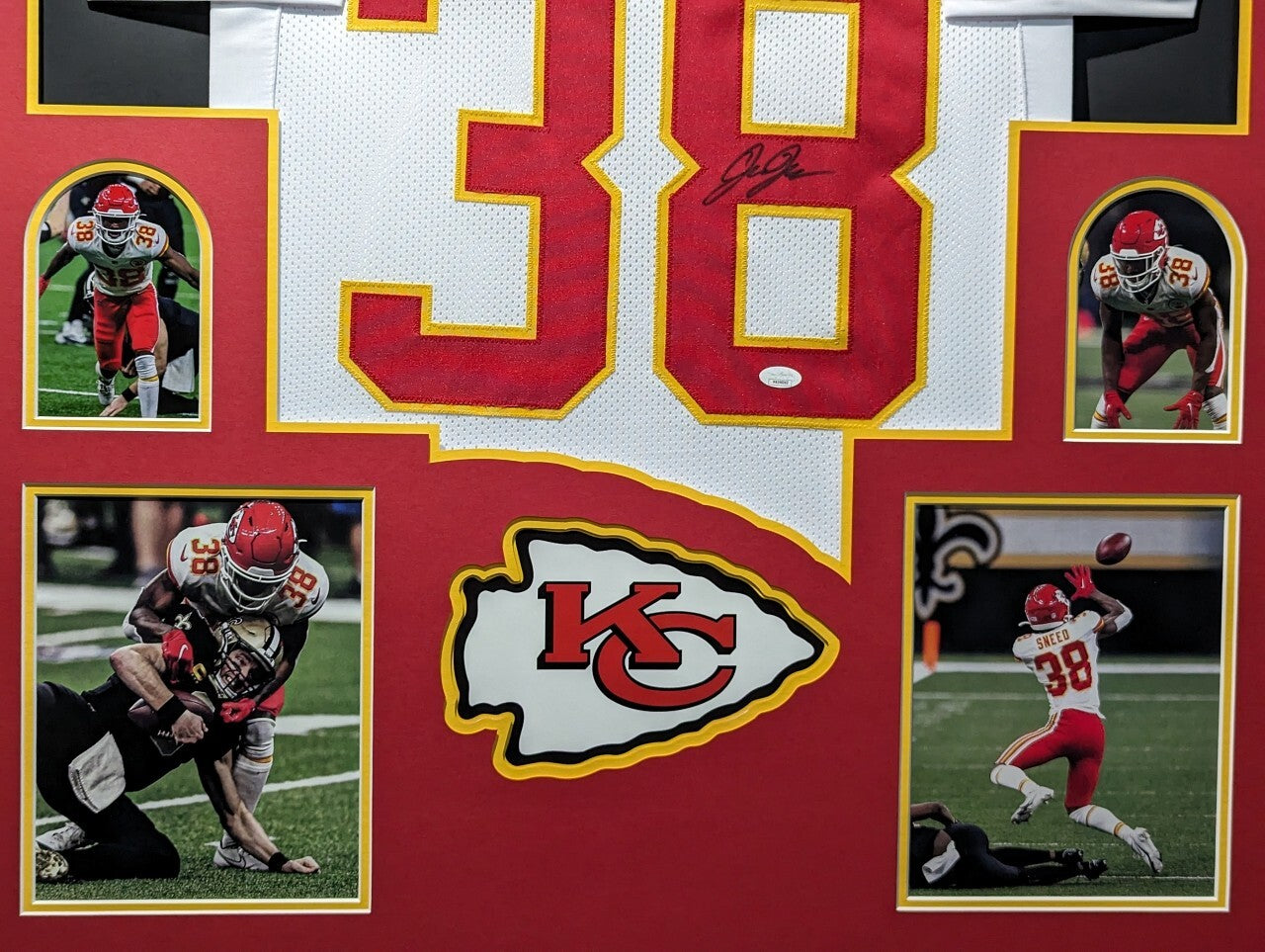Framed Kansas City Chiefs L'jarius Sneed Autographed Signed Jersey Jsa Coa