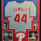 Framed Philadelphia Roy Oswalt Autographed Signed Jersey Jsa Coa