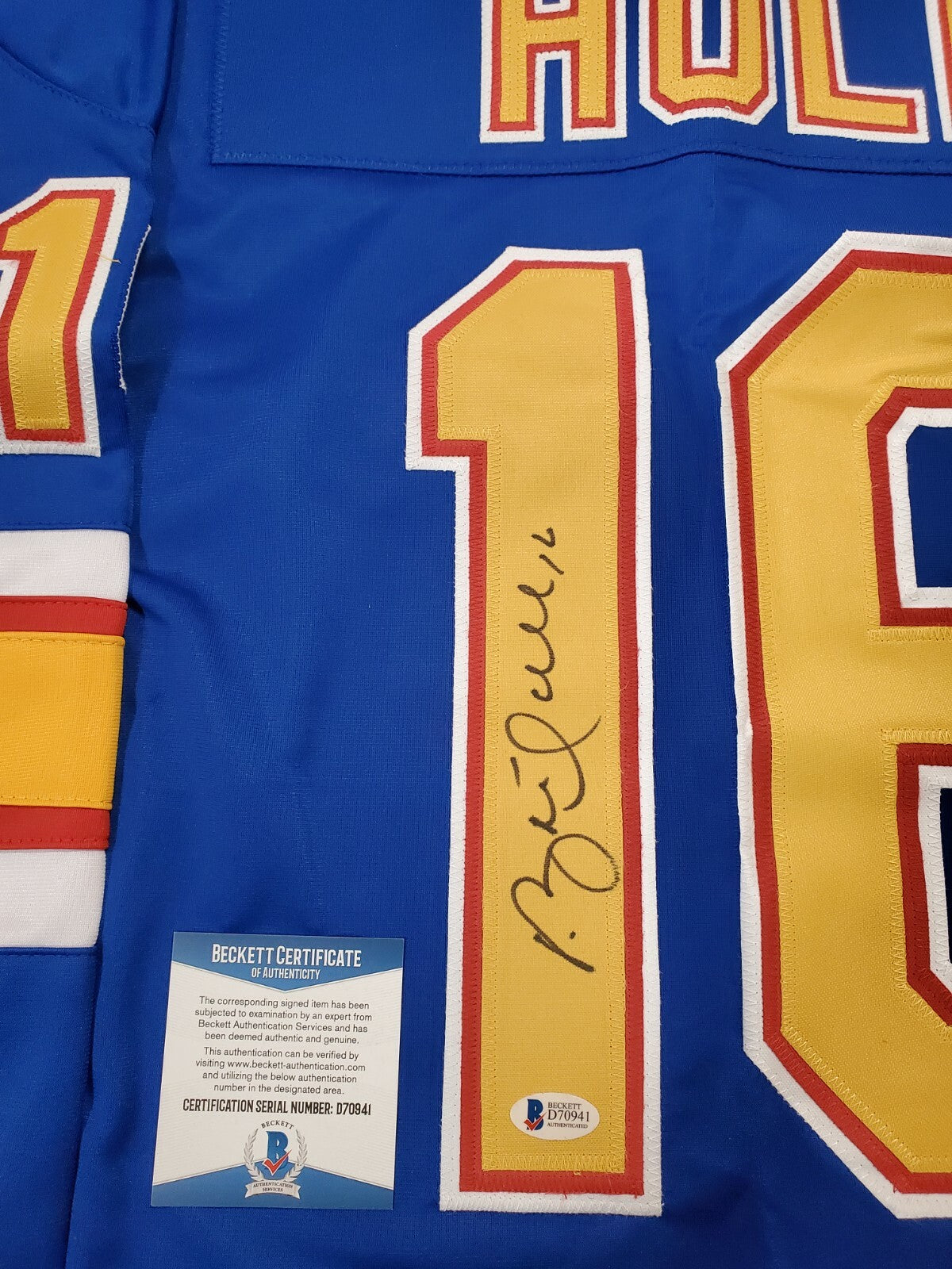 St Louis Blues Brett Hull Autographed Signed Jersey Beckett Coa