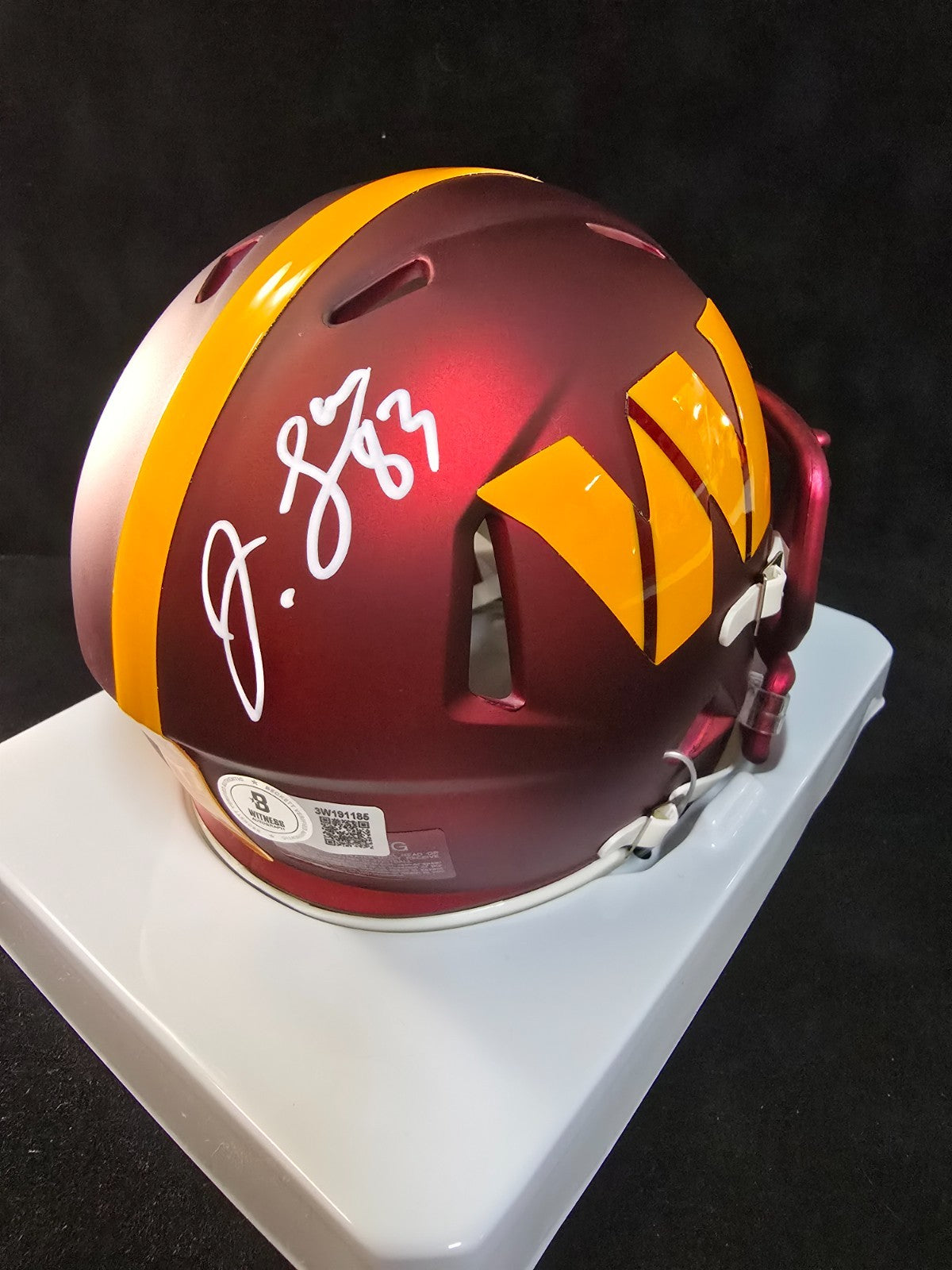 Washington Commanders Jaylin Lane Signed Speed Mini Helmet Beckett Holo
