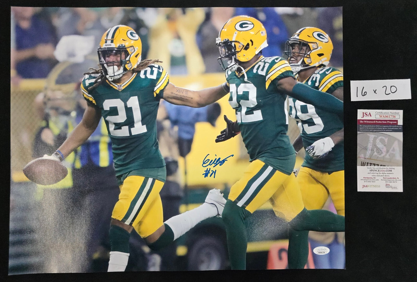 Green Bay Packers Eric Stokes Autographed 16X20 Photo Jsa Coa