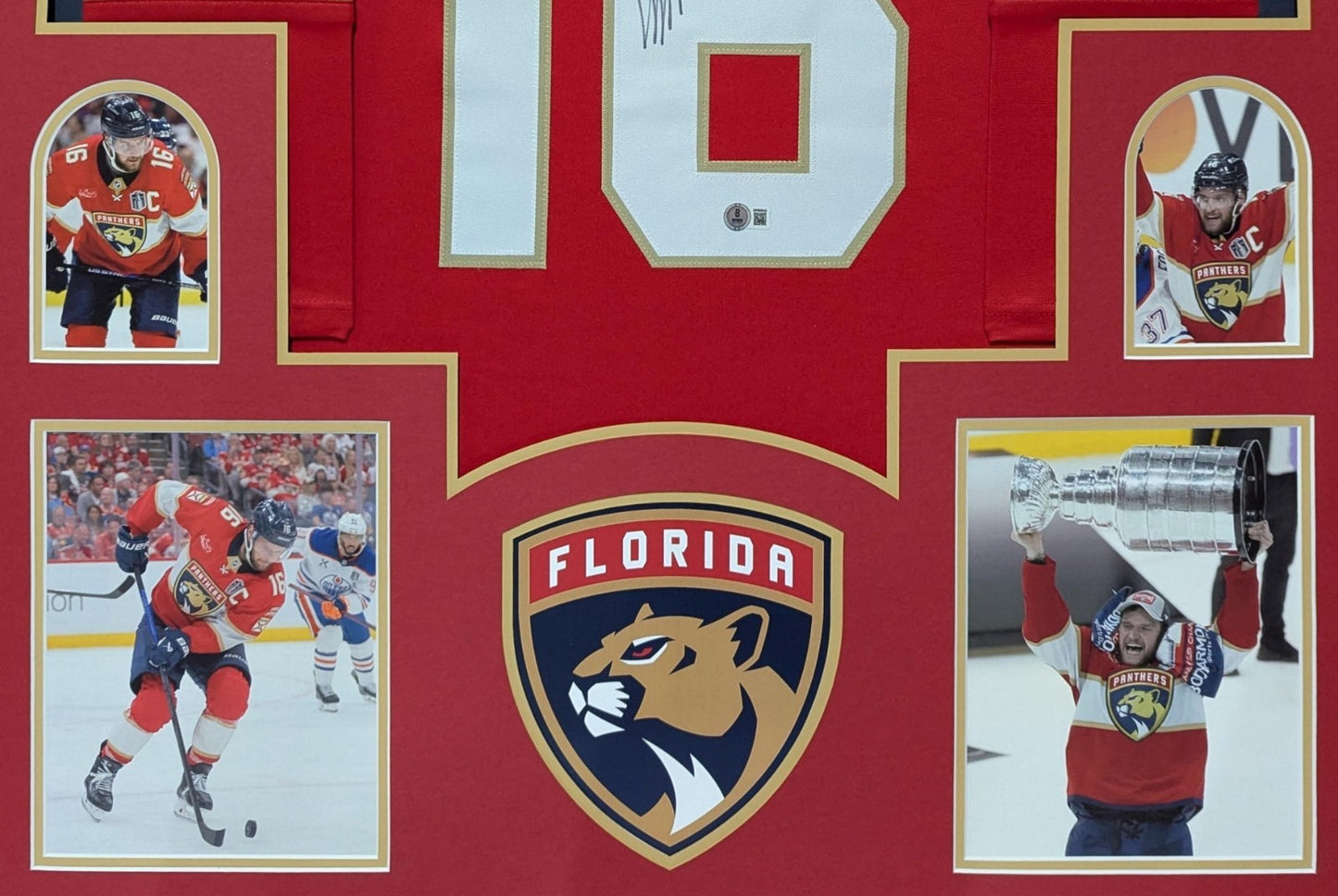 Framed Florida Panthers Aleksander Barkov Autographed Signed Jersey Beckett