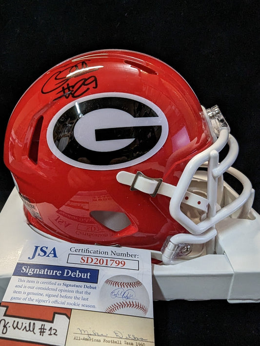 Georgia Bulldogs Chris Smith Autographed Signed Mini Helmet Jsa Coa