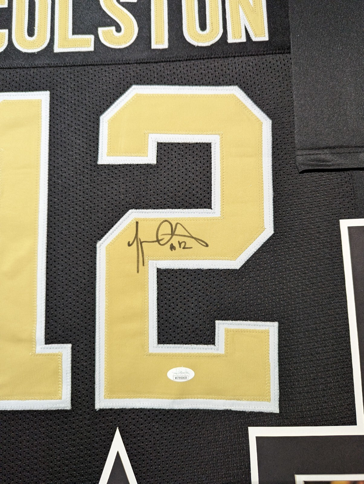 Framed New Orleans Saints Marques Colston Autographed Signed Jersey Jsa Coa