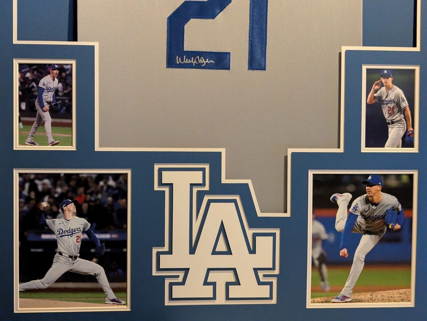 Framed Walker Buehler Autographed Signed La Dodgers Jersey Beckett Holo