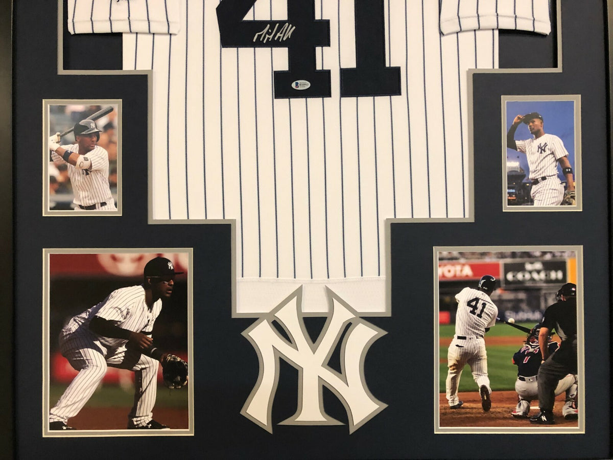 Framed N.Y. Yankees Miguel Andujar Autographed Signed Jersey Beckett Coa