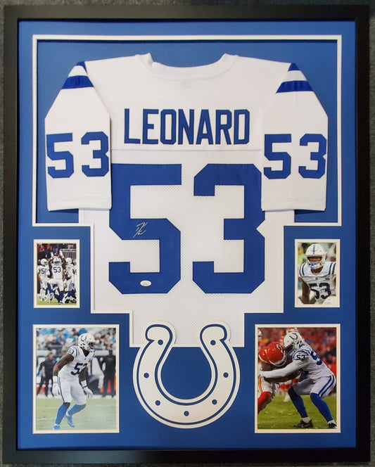 Framed Indianapolis Colts Darius Shaquille Leonard Signed Jersey Jsa Coa