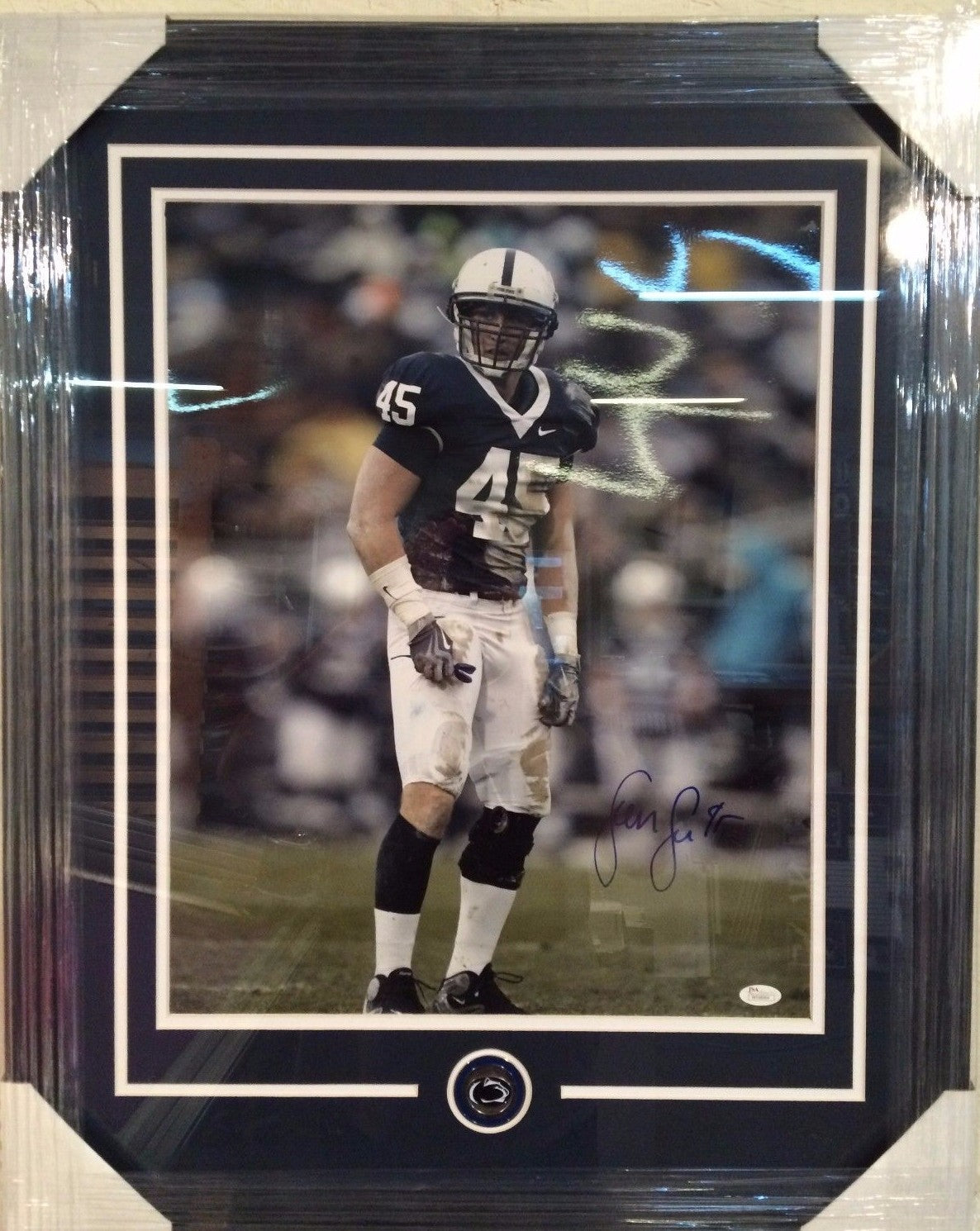 Sean Lee Framed Signed Penn State 16X20 Photo Jsa Coa