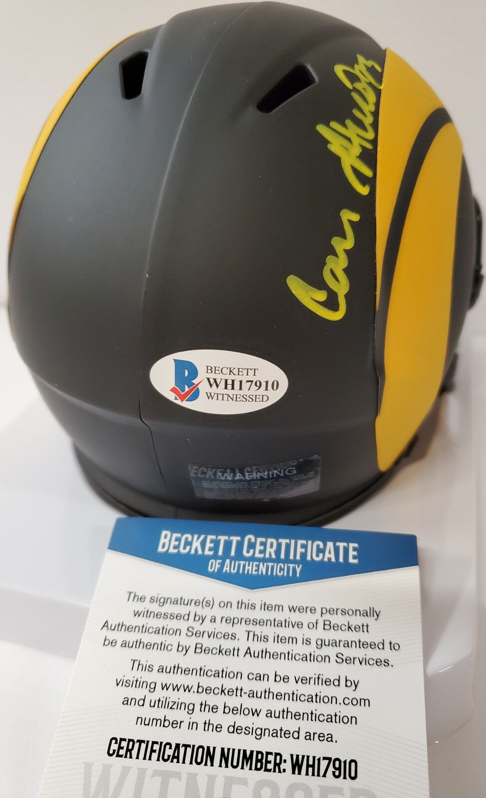 Los Angeles Rams Cam Akers Autographed Eclipse Mini Helmet Beckett Coa