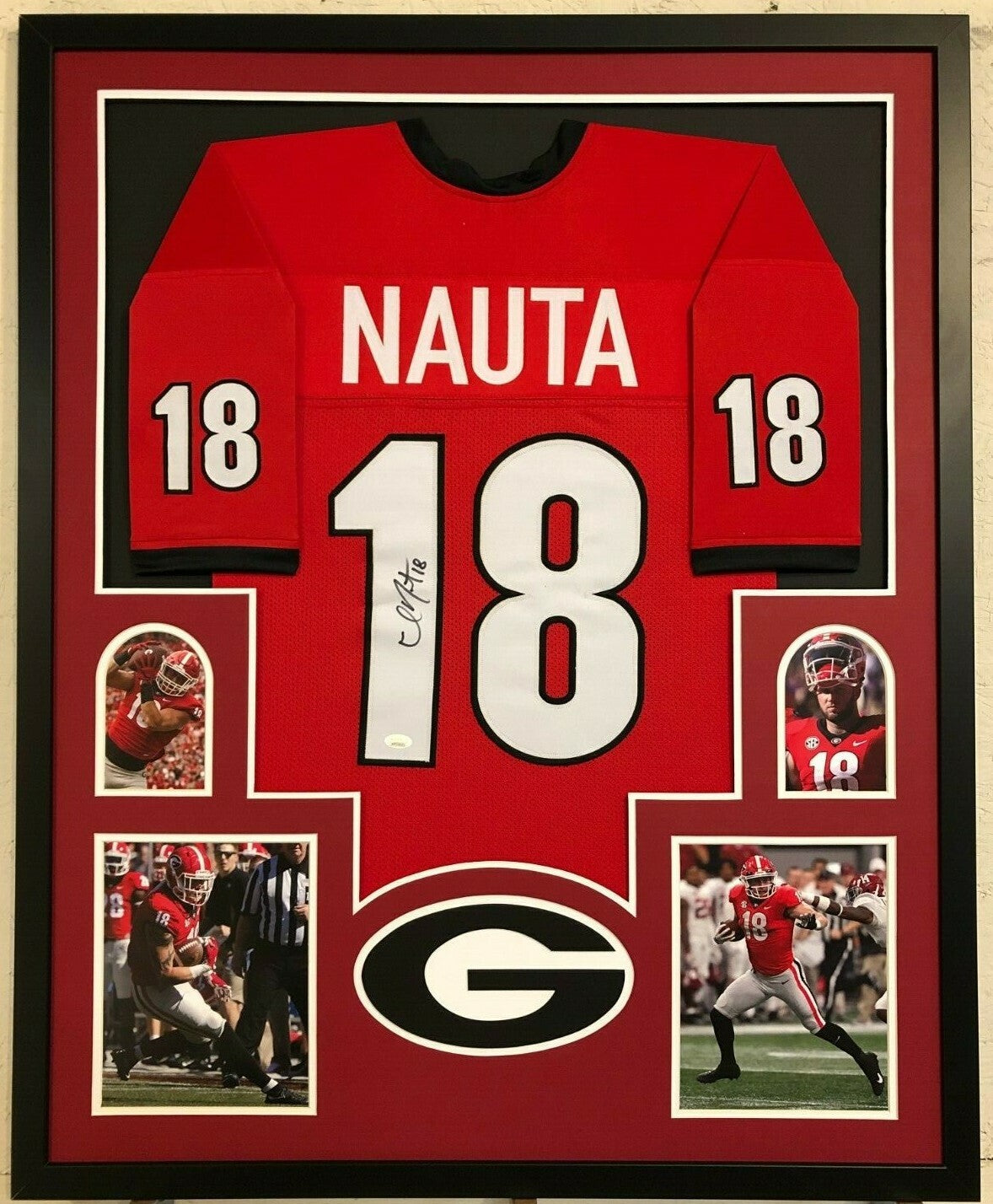 Framed Georgia Bulldogs Isaac Nauta Autographed Signed Jersey Jsa Coa