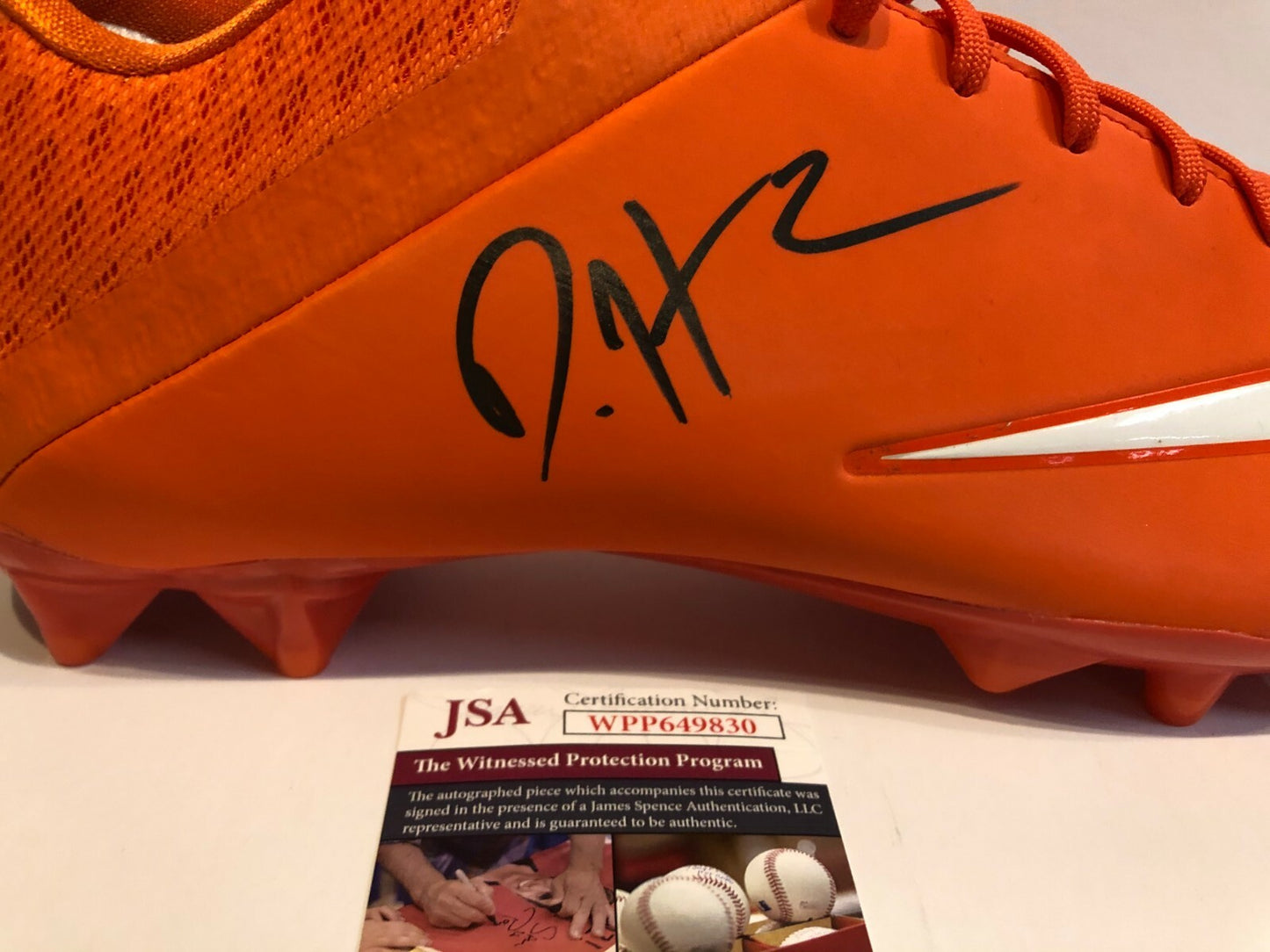 Denver Broncos Daesean Hamilton Autographed Signed Nike Cleat Jsa Coa