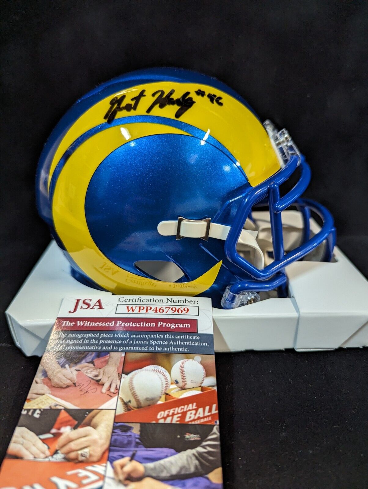 MVP Authentics Los Angeles Rams Grant Haley Autographed Speed Mini Helmet Jsa Coa 121.50 sports jersey framing , jersey framing