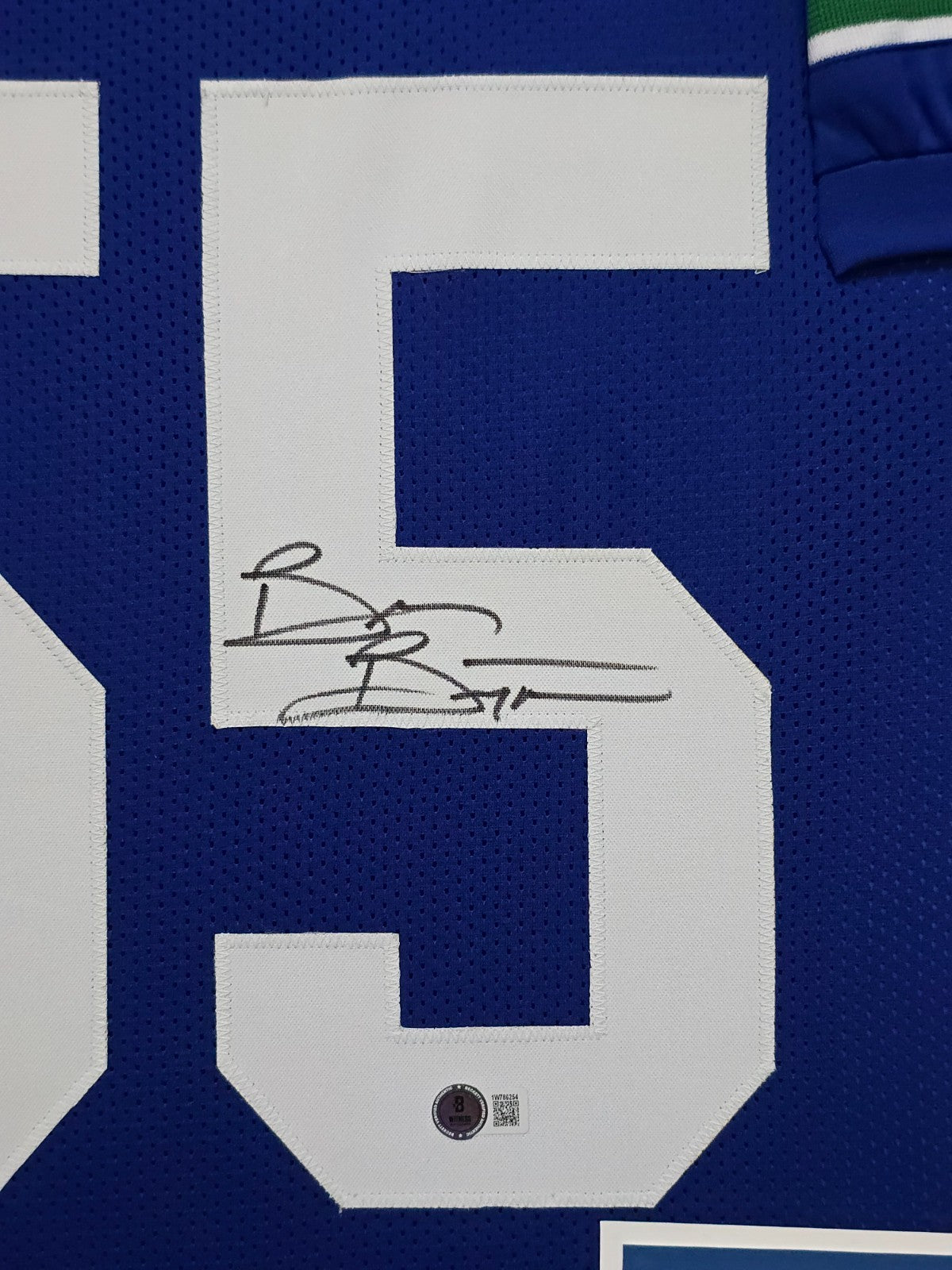 Framed Seattle Seahawks Brian Bosworth Autographed Signed Jersey Beckett Holo