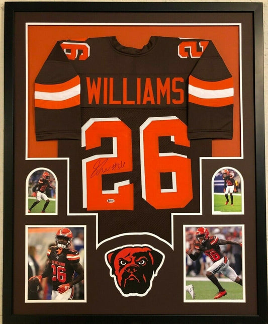 MVP Authentics Framed Cleveland Browns Greedy Williams Autographed Signed Jersey Beckett Coa 449.10 sports jersey framing , jersey framing