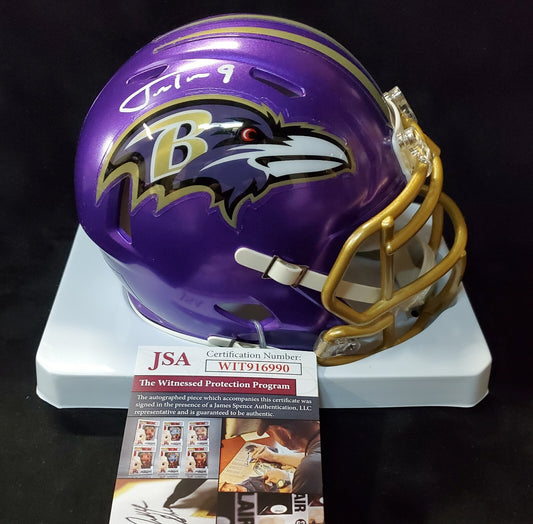 Baltimore Ravens Justin Tucker Autographed Signed Flash Mini Helmet Jsa Coa