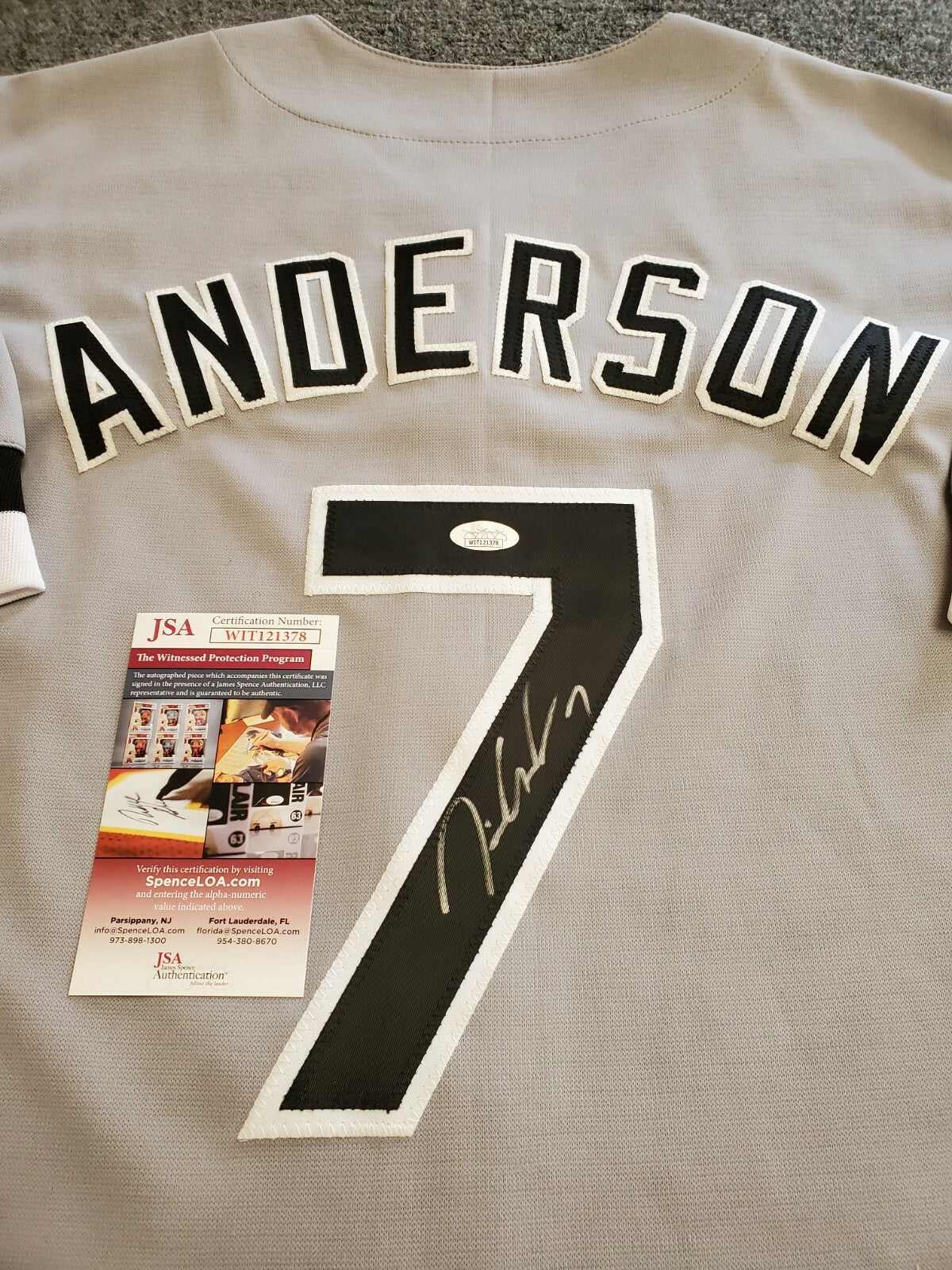 Chicago White Sox Tim Anderson Autographed Signed Jersey Jsa Coa
