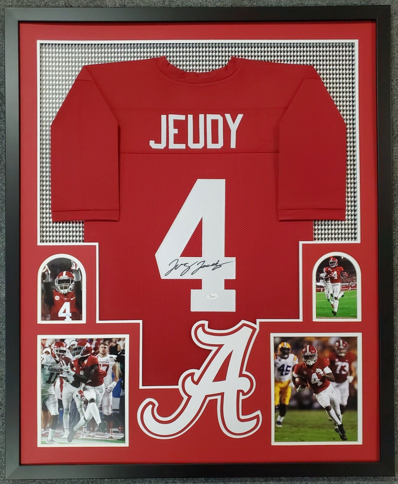 Framed Jerry Jeudy Autographed Signed Alabama Crimson Tide Jersey Jsa Coa