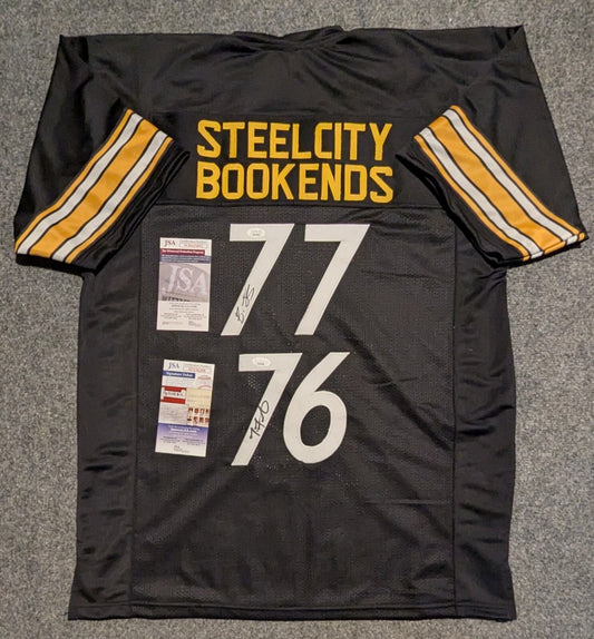 Pittsburgh Steelers Broderick Jones & Troy Fautanu 2X Autographed Jersey Jsa Coa
