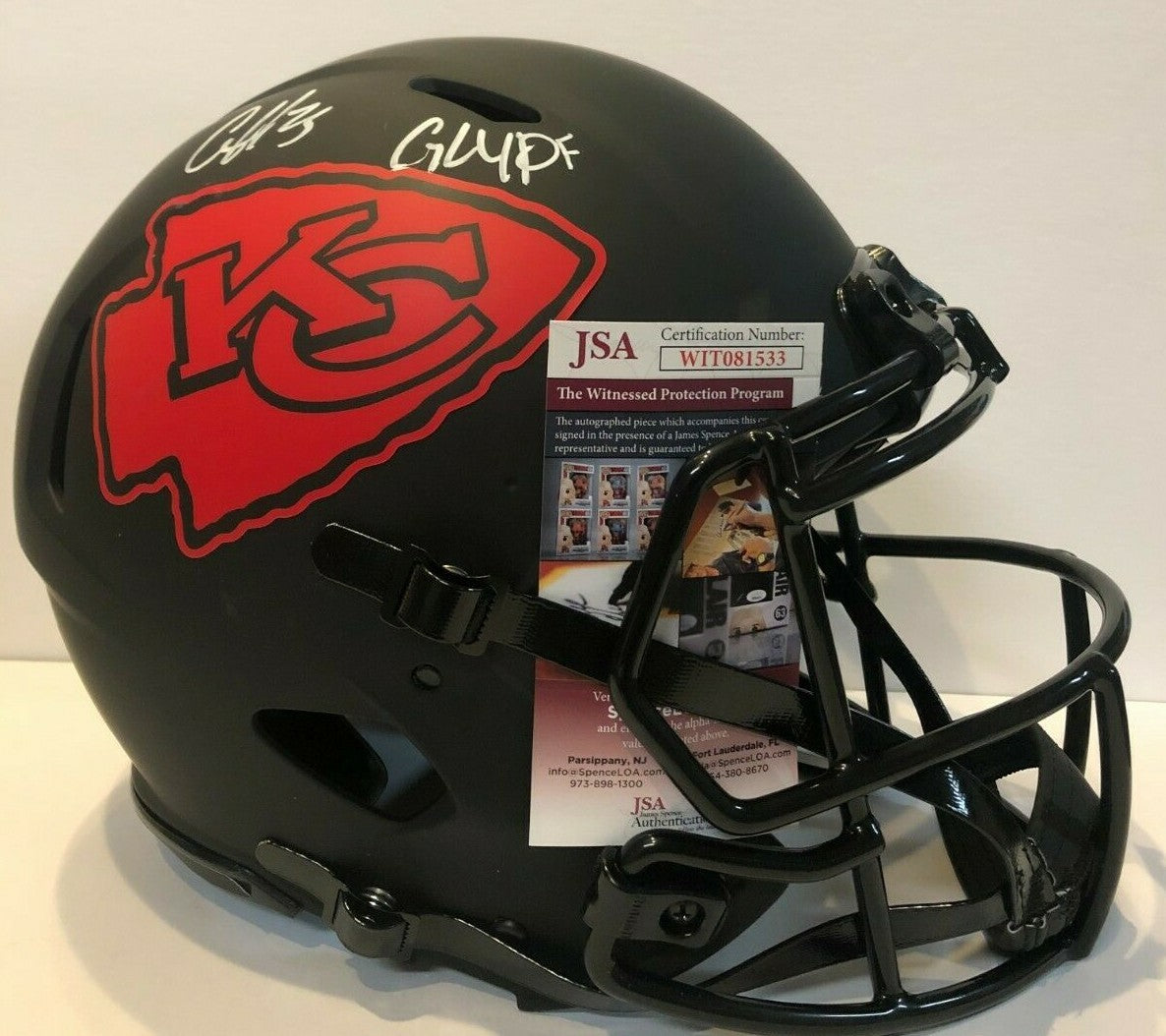 Clyde Edwards-Helaire Signed K.C. Chiefs Eclipse Authen Full Size Helmet Jsa Coa