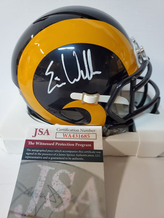 Los Angeles Rams Eric Weddle Signed Throwback Mini Helmet Jsa Coa