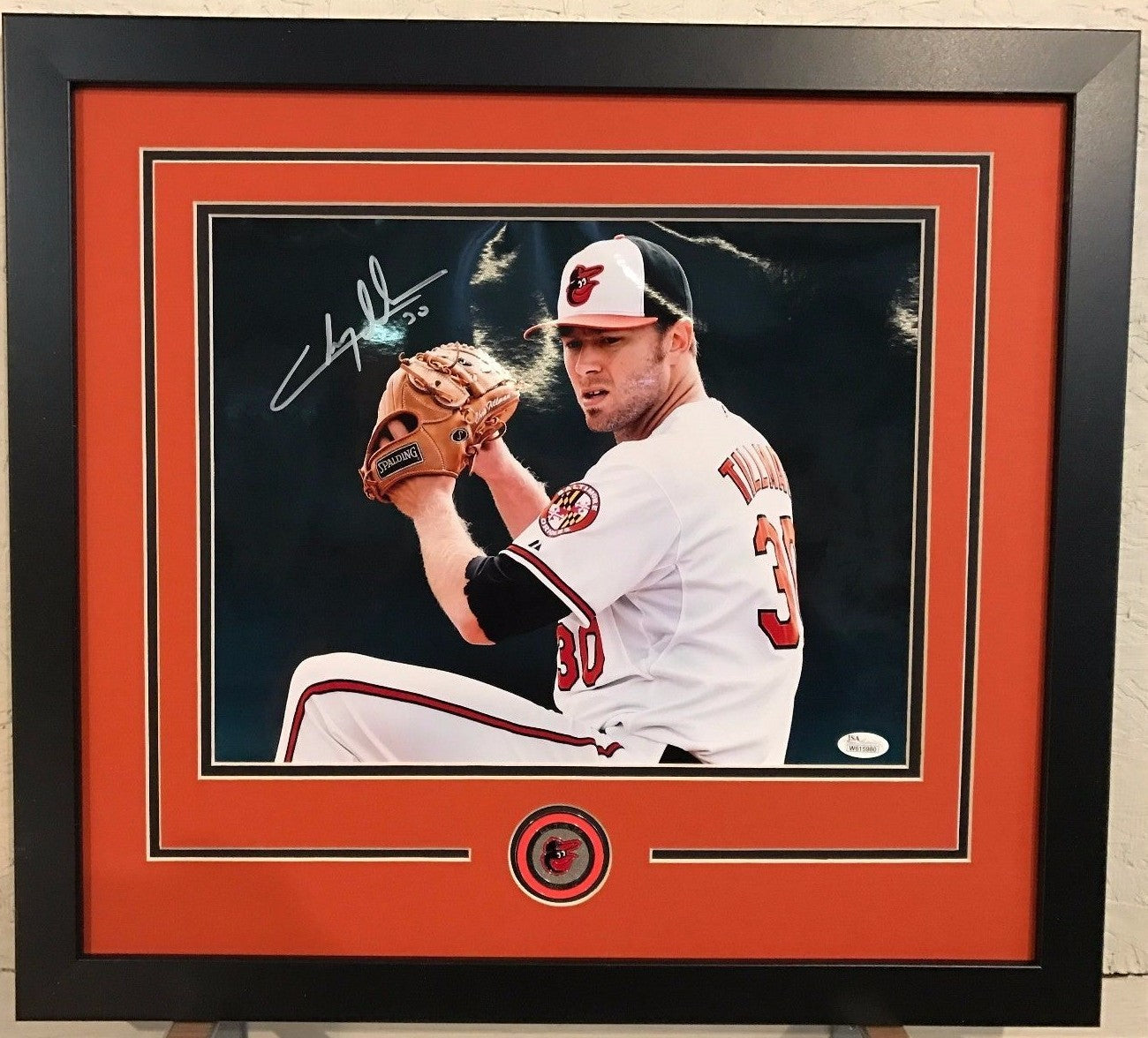 Framed Signed Chris Tillman Baltimore Orioles 11X14 Photo Jsa Coa