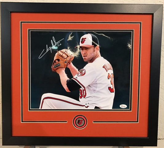 Framed Signed Chris Tillman Baltimore Orioles 11X14 Photo Jsa Coa