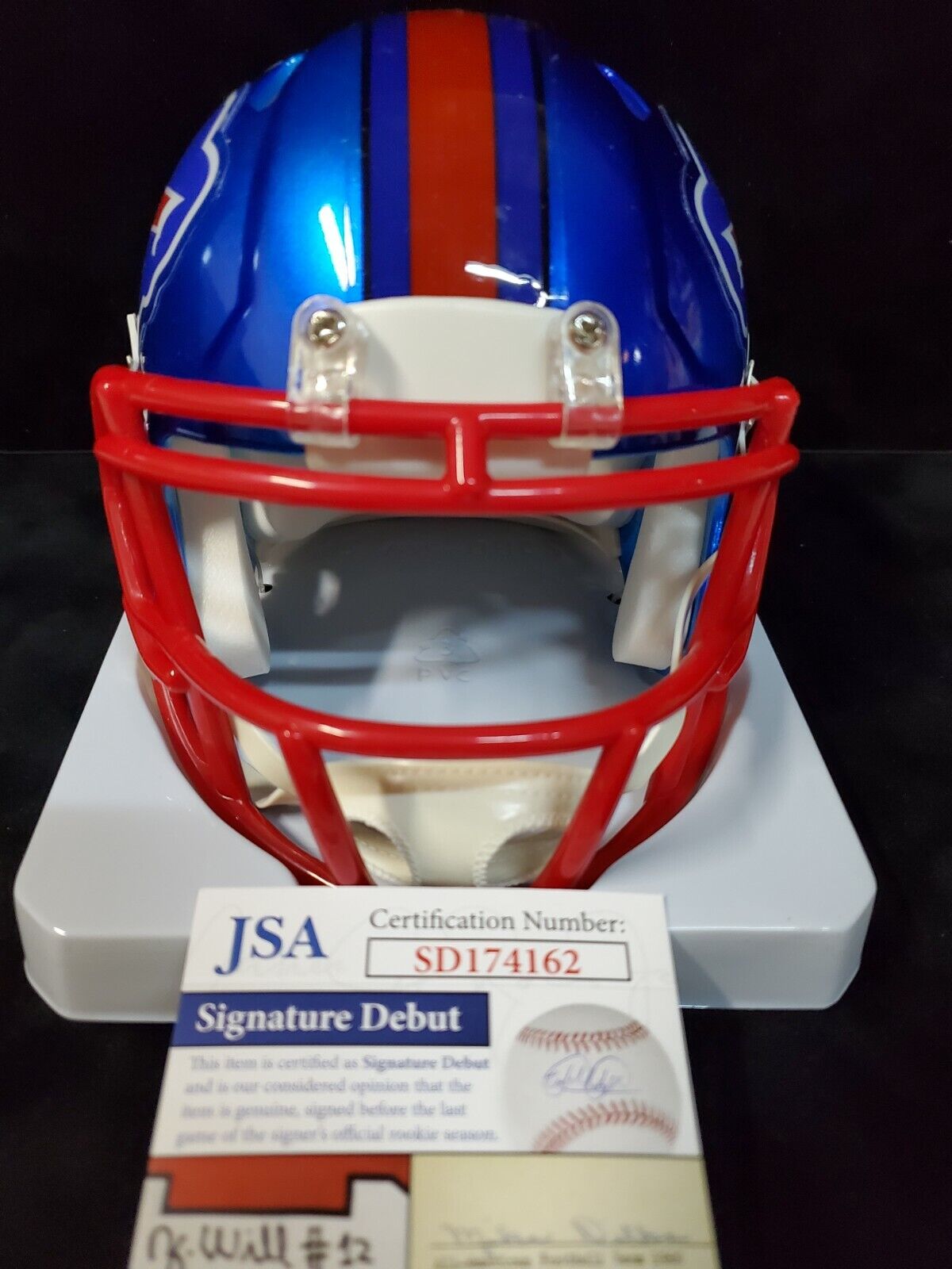 MVP Authentics Buffalo Bills Gregory Rousseau Signed Flash Mini Helmet Jsa Coa 116.10 sports jersey framing , jersey framing