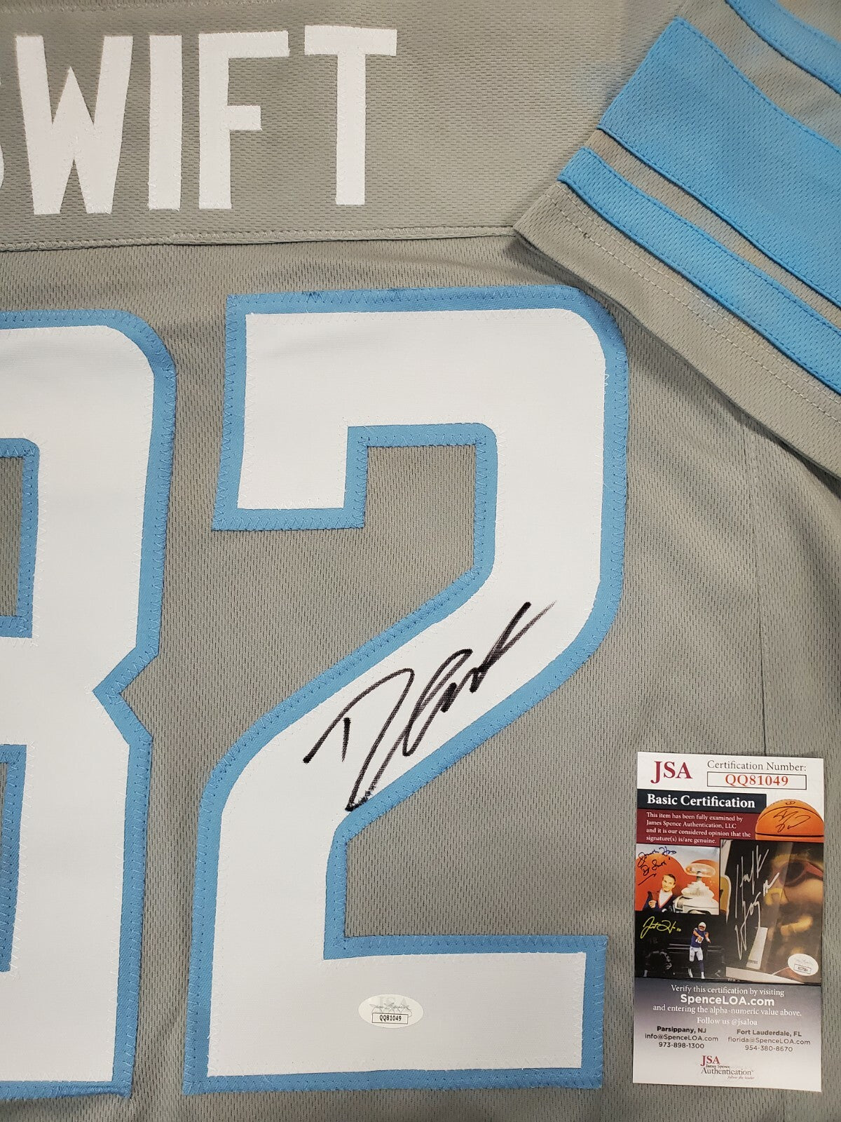 Detroit Lions D'andre Swift Autographed Signed Jersey Jsa Coa