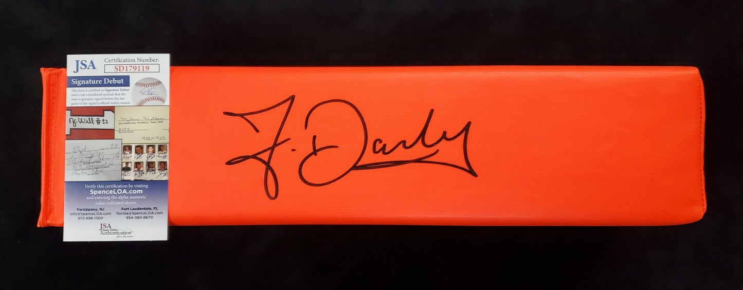 Frank Darby Autographed Signed End Zone Pylon Jsa Coa