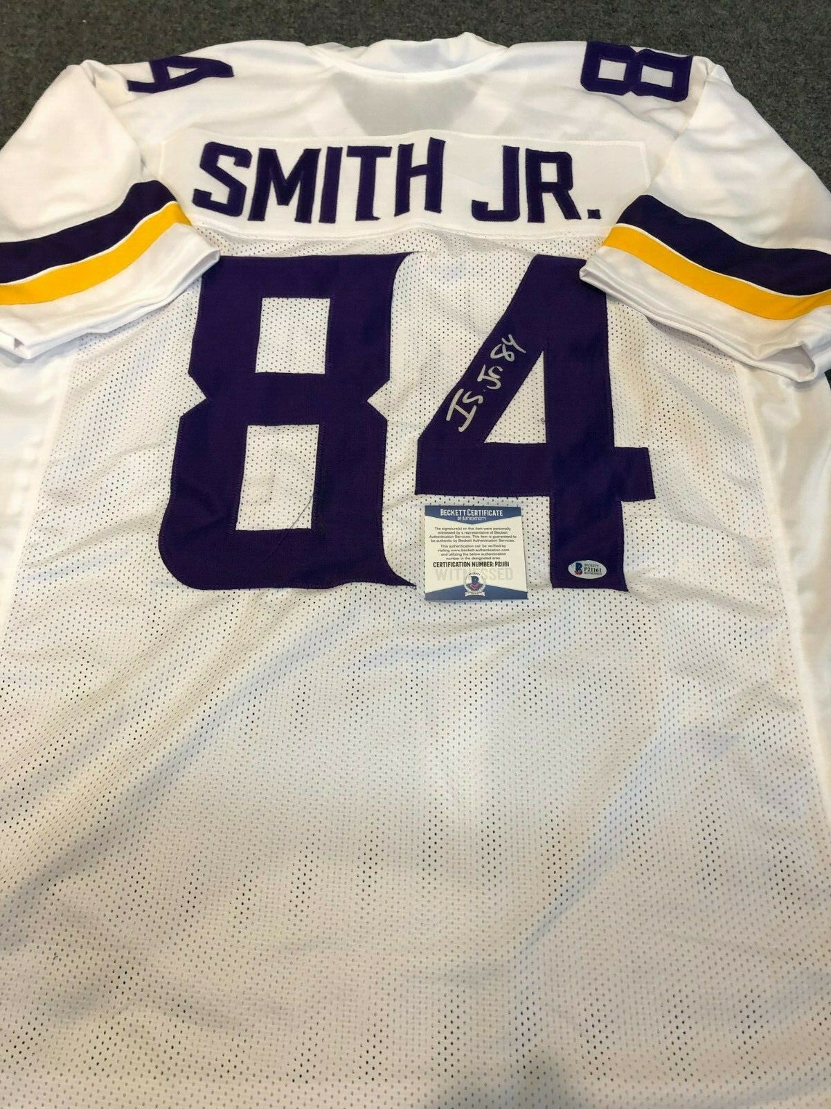 Minnesota Vikings Irv Smith Jr Autographed Signed Jersey Beckett Coa