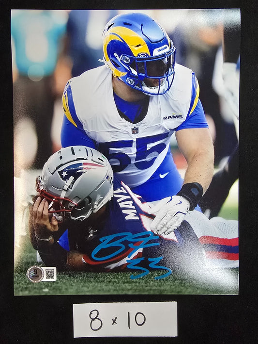 Los Angeles Rams Braden Fiske Autographed Signed 8X10 Photo Beckett Holo