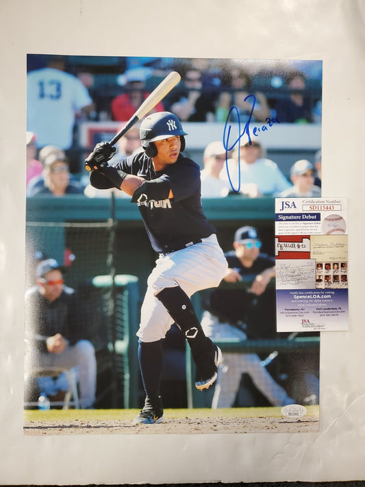 New York Yankees Oswald Peraza Autographed Signed 11X14 Photo Jsa Coa
