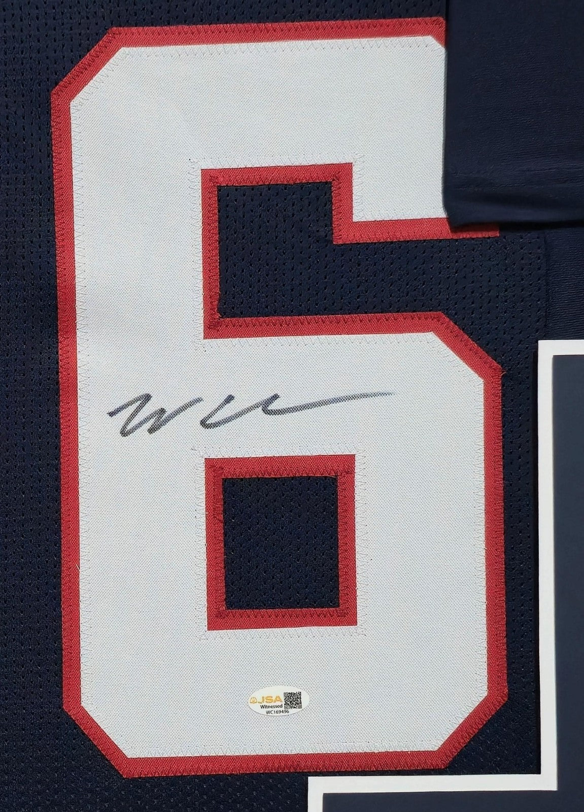 Framed New England Patriots Will Campbell Autographed Signed Jersey Jsa Coa