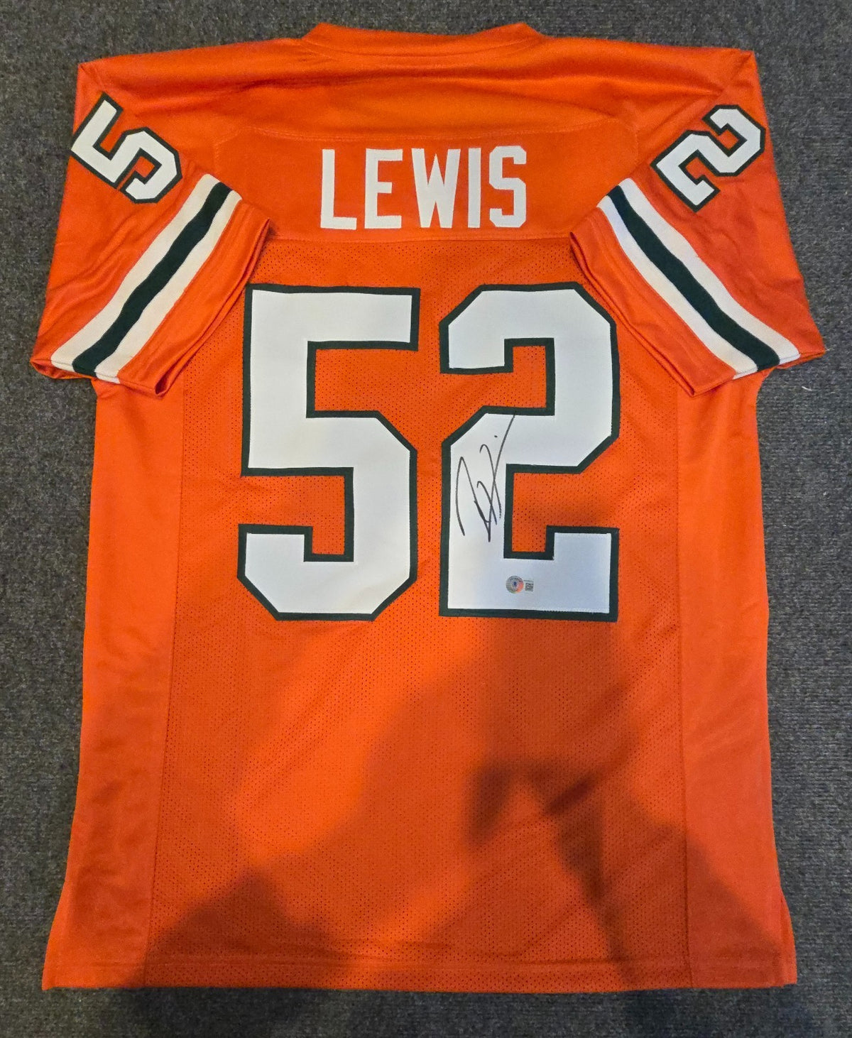 Miami Hurricanes Ray Lewis Autographed Signed Jersey Beckett Hologram