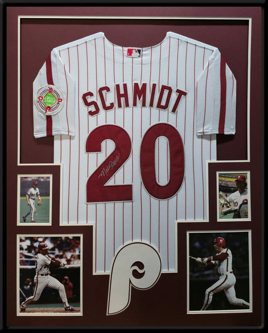 Framed Philadelphia Phillies Mike Schmidt Jersey - Facsimile Autograph