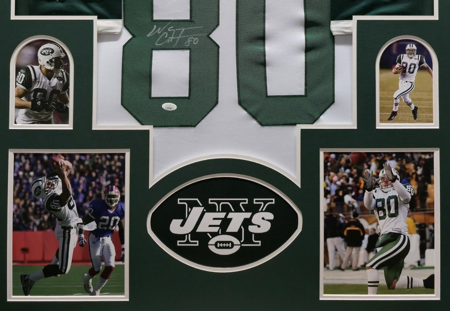 Framed New York Jets Wayne Chrebet Autographed Signed Jersey Jsa Coa