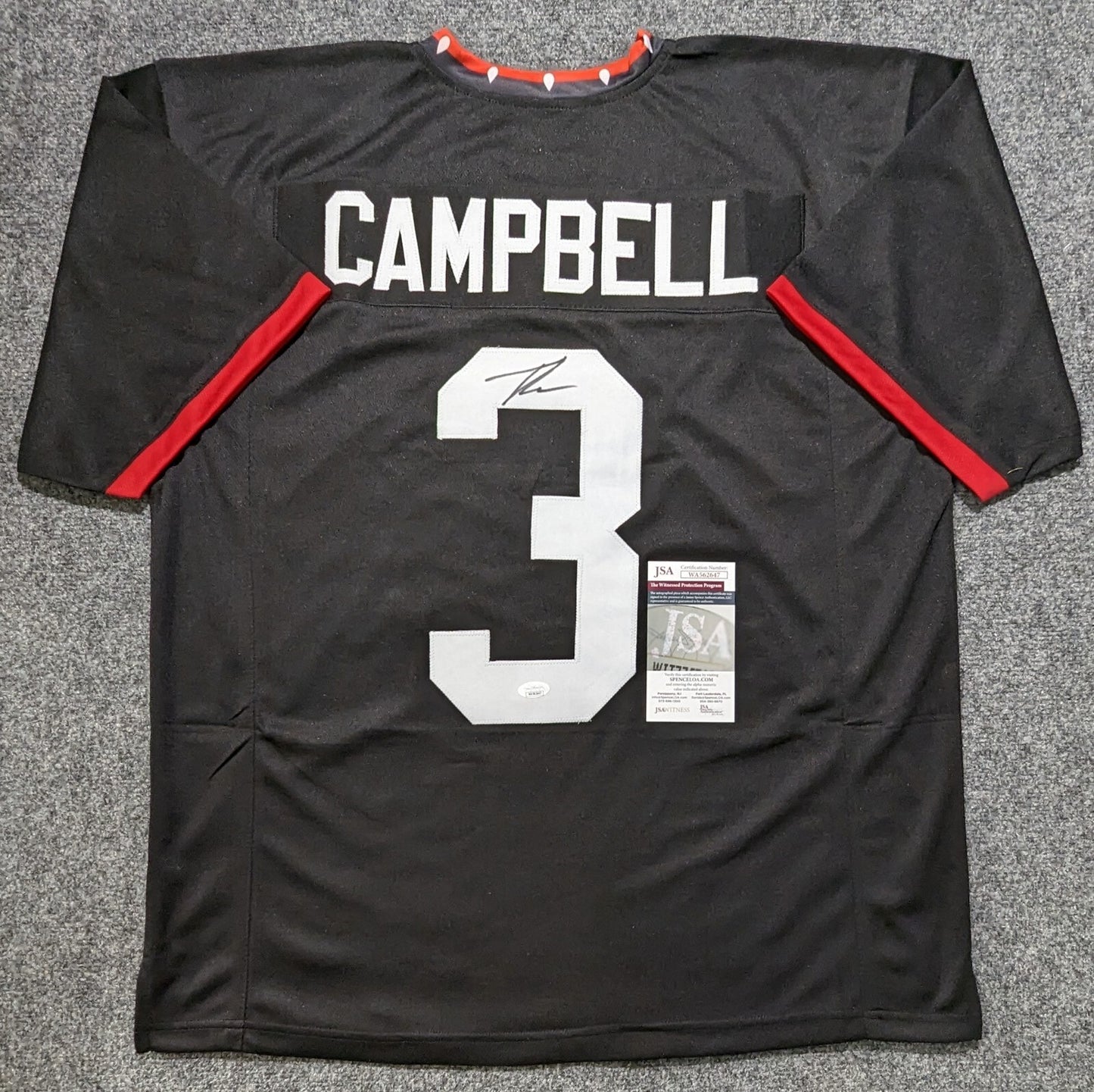 Georgia Bulldogs Tyson Campbell Autographed Signed Jersey Jsa Coa