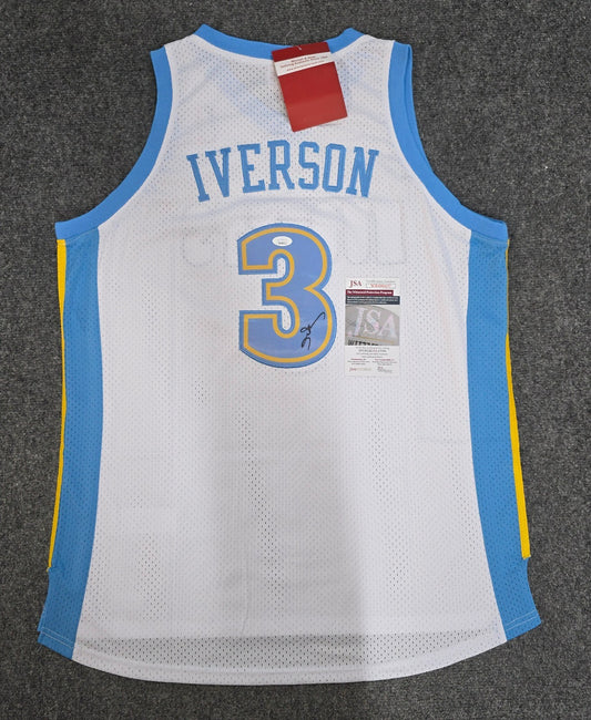 Denver Nuggets Allen Iverson Autographed Signed Jersey Jsa Coa