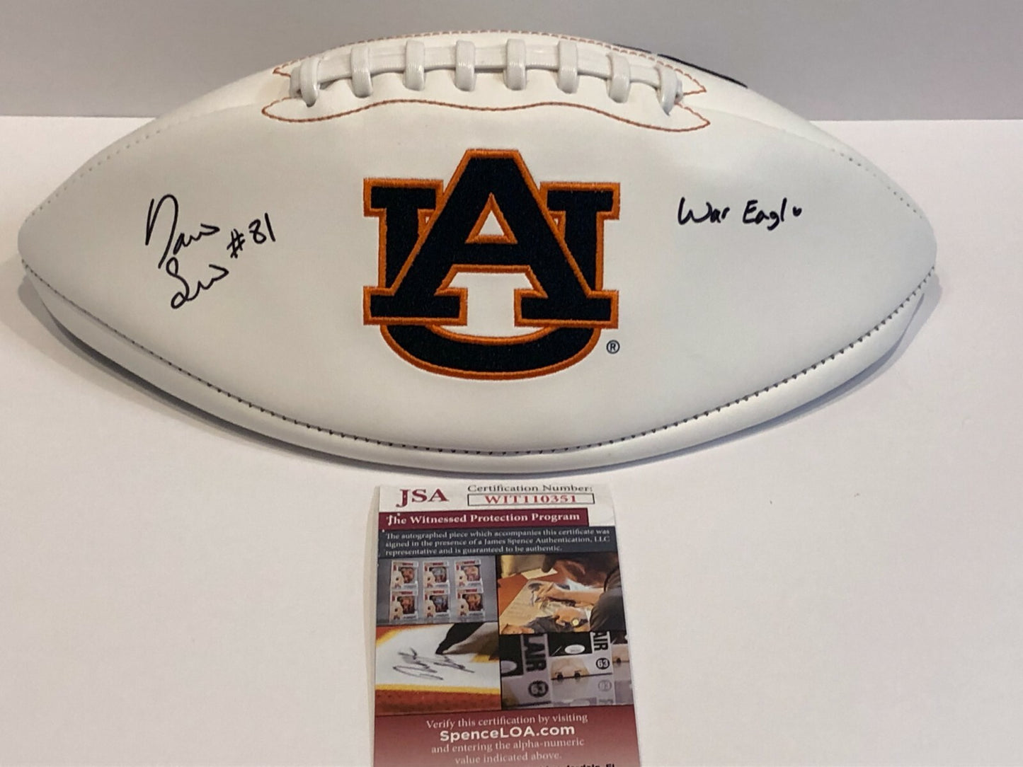 Darius Slayton Autographed Signed Inscribed Auburn Tigers Logo Football Jsa Coa