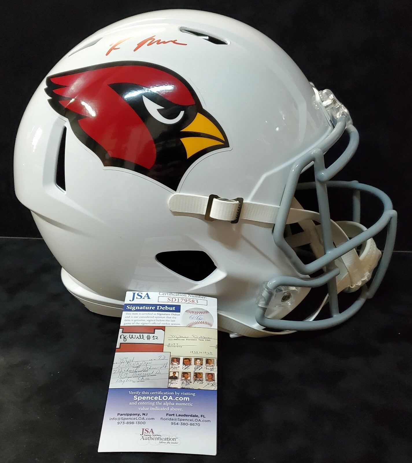 Arizona Cardinals Rondale Moore Full Size Speed Replica Helmet Jsa Coa