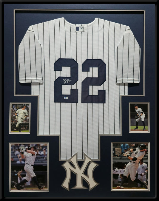 Framed N.Y. Yankees Ben Rice Autographed Signed Insc Jersey Beckett Holo