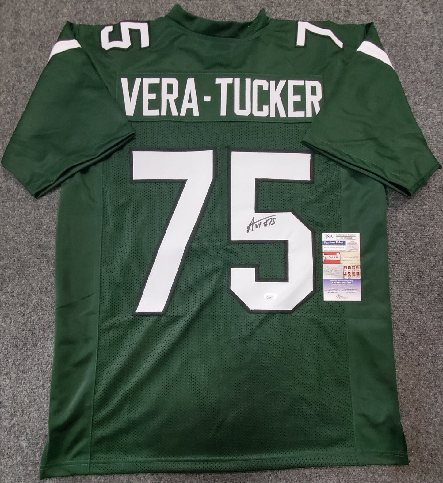 New York Jets Alijah Vera-Tucker Autographed Signed Jersey Jsa Coa